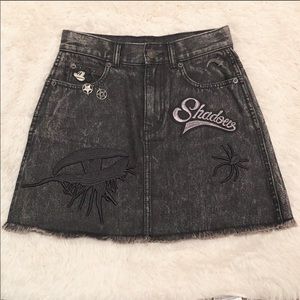 MARC JACOBS unique and edgy black denim skirt